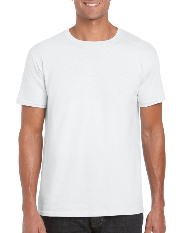 White custom printed tee